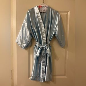 Baby Blue Silk Robe